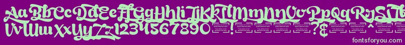 BreadyCClockwiseDemo Font – Green Fonts on Purple Background