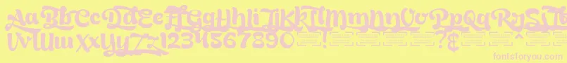 BreadyCClockwiseDemo Font – Pink Fonts on Yellow Background