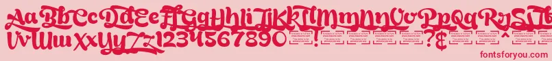 BreadyCClockwiseDemo Font – Red Fonts on Pink Background