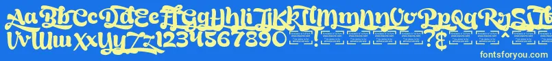 BreadyCClockwiseDemo Font – Yellow Fonts on Blue Background