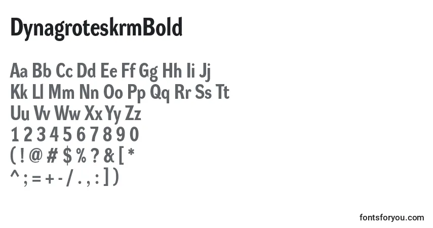 Czcionka DynagroteskrmBold – alfabet, cyfry, specjalne znaki