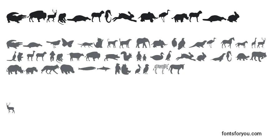 A fonte AnimalsRegular – alfabeto, números, caracteres especiais