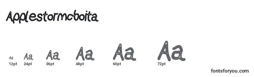 Applestormcboita Font Sizes