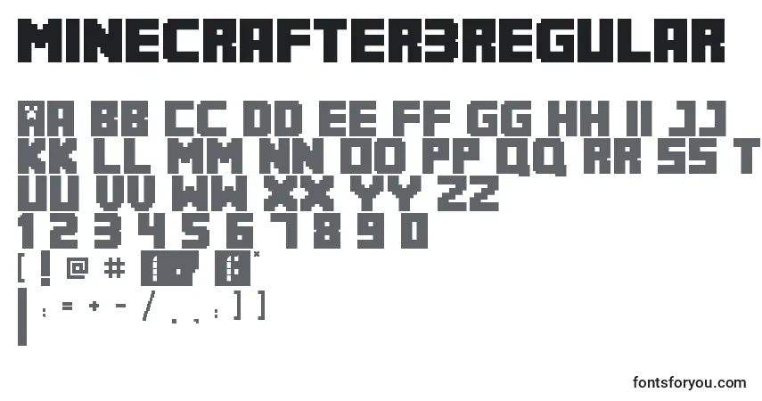 Шрифт Minecrafter3Regular – алфавит, цифры, специальные символы