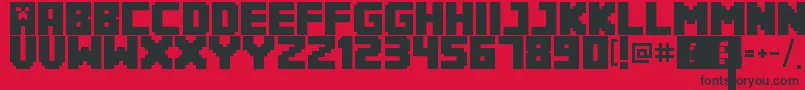 Minecrafter3Regular Font – Black Fonts on Red Background