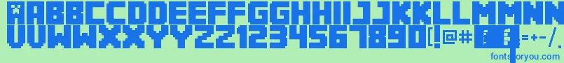 Minecrafter3Regular Font – Blue Fonts on Green Background