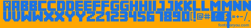 Minecrafter3Regular Font – Blue Fonts on Orange Background