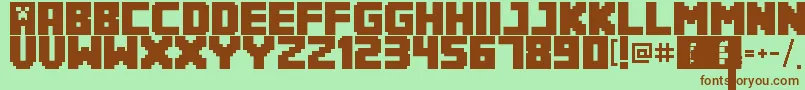 Minecrafter3Regular Font – Brown Fonts on Green Background