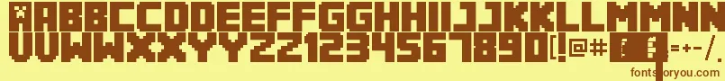 Minecrafter3Regular Font – Brown Fonts on Yellow Background