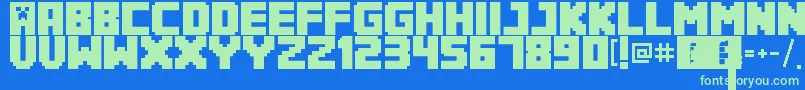 Minecrafter3Regular Font – Green Fonts on Blue Background