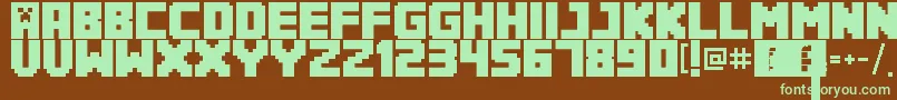 Minecrafter3Regular Font – Green Fonts on Brown Background