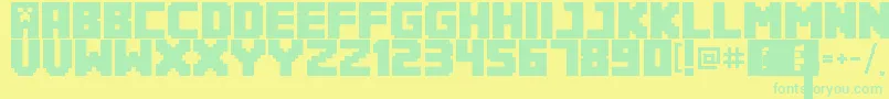 Minecrafter3Regular Font – Green Fonts on Yellow Background