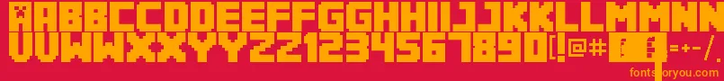 Minecrafter3Regular Font – Orange Fonts on Red Background