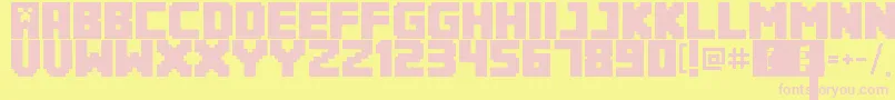 Minecrafter3Regular Font – Pink Fonts on Yellow Background