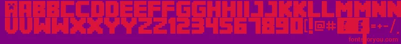 Minecrafter3Regular Font – Red Fonts on Purple Background