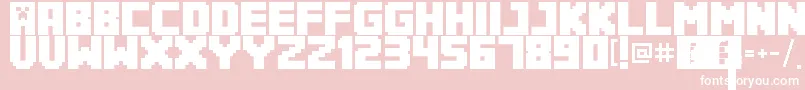 Minecrafter3Regular-Schriftart – Weiße Schriften auf rosa Hintergrund