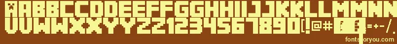 Minecrafter3Regular Font – Yellow Fonts on Brown Background