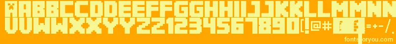 Minecrafter3Regular Font – Yellow Fonts on Orange Background