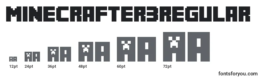 Размеры шрифта Minecrafter3Regular