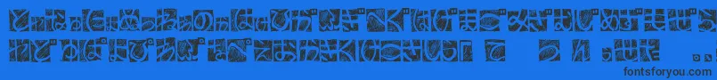 Шрифт BdHiraganaKuro – чёрные шрифты на синем фоне