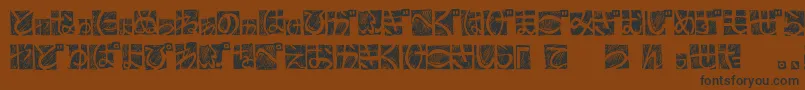 BdHiraganaKuro-fontti – mustat fontit ruskealla taustalla