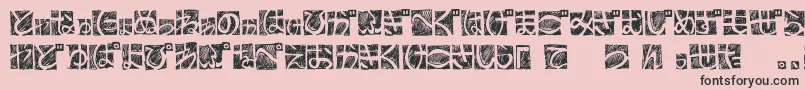 BdHiraganaKuro Font – Black Fonts on Pink Background