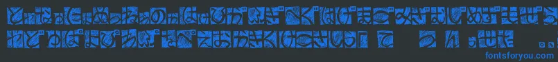 BdHiraganaKuro-fontti – siniset fontit mustalla taustalla