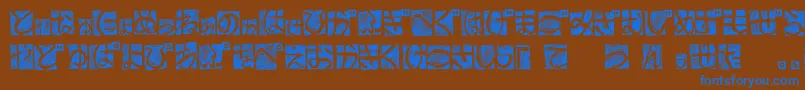 Шрифт BdHiraganaKuro – синие шрифты на коричневом фоне