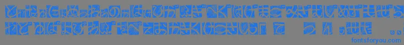 BdHiraganaKuro-fontti – siniset fontit harmaalla taustalla