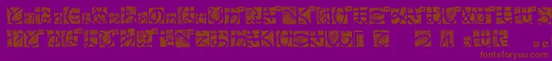 BdHiraganaKuro-fontti – ruskeat fontit violetilla taustalla