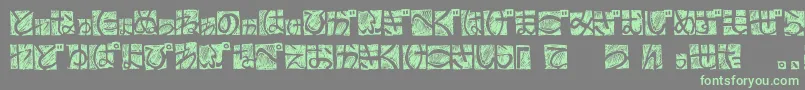 BdHiraganaKuro-fontti – vihreät fontit harmaalla taustalla