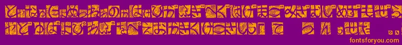 BdHiraganaKuro-Schriftart – Orangefarbene Schriften auf violettem Hintergrund