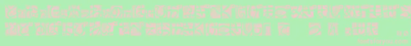 BdHiraganaKuro-fontti – vaaleanpunaiset fontit vihreällä taustalla