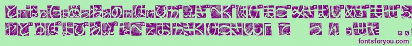 BdHiraganaKuro Font – Purple Fonts on Green Background