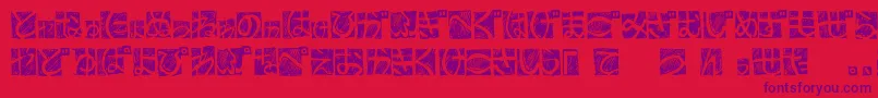 Шрифт BdHiraganaKuro – фиолетовые шрифты на красном фоне