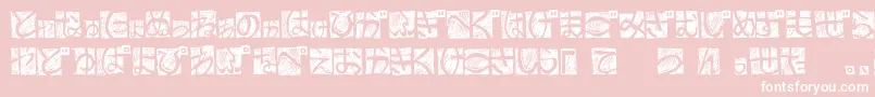 Fonte BdHiraganaKuro – fontes brancas em um fundo rosa