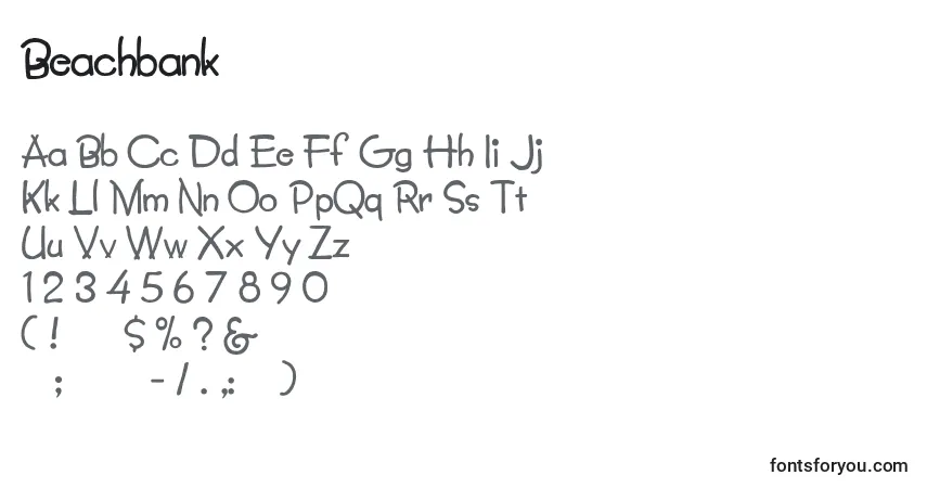 Czcionka Beachbank – alfabet, cyfry, specjalne znaki