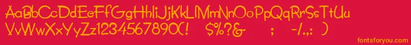 Beachbank Font – Orange Fonts on Red Background