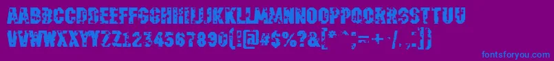 AMachinanovastardBold-fontti – siniset fontit violetilla taustalla