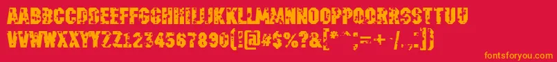 Шрифт AMachinanovastardBold – оранжевые шрифты на красном фоне