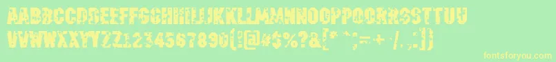 AMachinanovastardBold Font – Yellow Fonts on Green Background