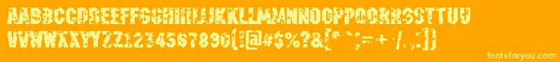 AMachinanovastardBold Font – Yellow Fonts on Orange Background
