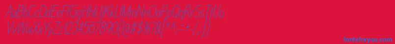 MesmerizeCdUlIt-fontti – siniset fontit punaisella taustalla