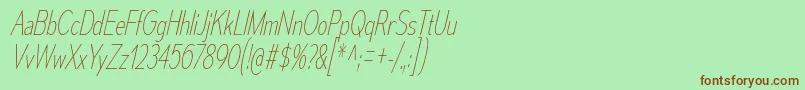 MesmerizeCdUlIt-fontti – ruskeat fontit vihreällä taustalla