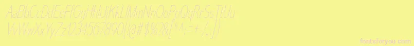 MesmerizeCdUlIt-fontti – vaaleanpunaiset fontit keltaisella taustalla
