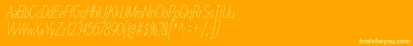 MesmerizeCdUlIt-Schriftart – Gelbe Schriften auf orangefarbenem Hintergrund