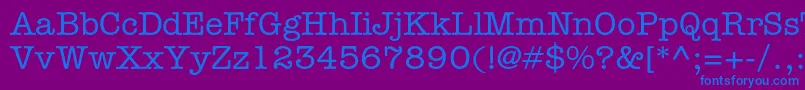 AmericantypewriterstdMed Font – Blue Fonts on Purple Background