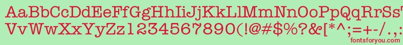 AmericantypewriterstdMed Font – Red Fonts on Green Background