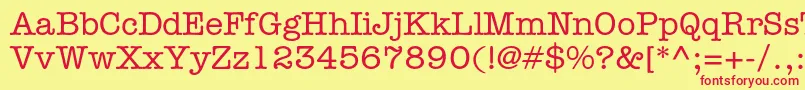 AmericantypewriterstdMed Font – Red Fonts on Yellow Background