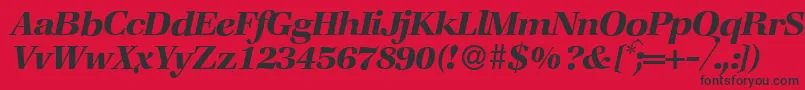 ZabriskiebookBolditalic Font – Black Fonts on Red Background